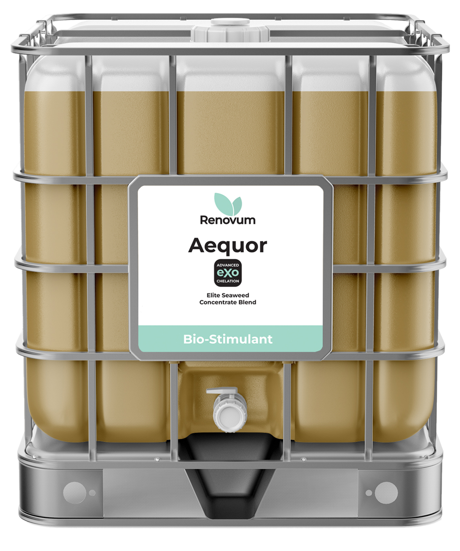 Renovum Aequor — seaweed and eXo concentrate bio-stimulant IBC tote