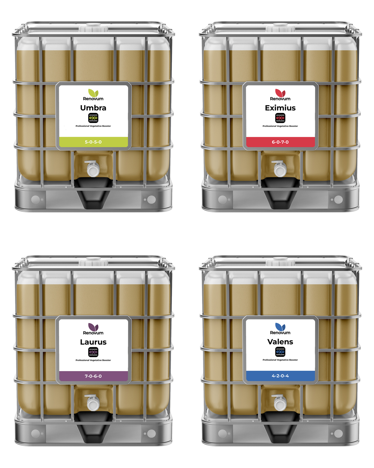Renovum vegetative range — Umbra, Eximius, Laurus and Valens
